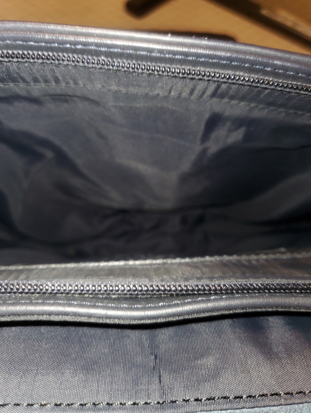 Coach Black Leather Top-Handle Tote with Polished Gold Lock - Picture 7 of 11